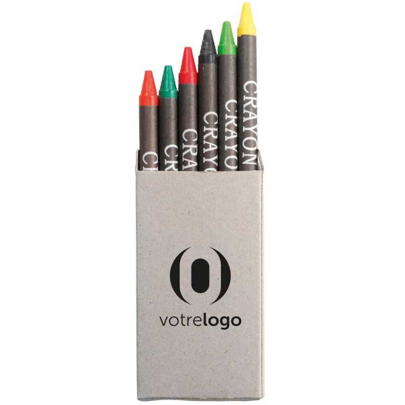 6 crayons de couleurs gras personnalisé