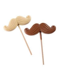 Sucette publicitaire en chocolat "Moustachio"
