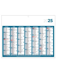 Calendrier Publicitaire Classique Mini 265 x 210 mm 2025 - bleu