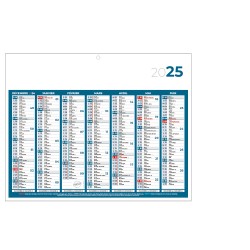 Calendrier Publicitaire Classique Mini 265 x 210 mm 2025 - Bleu face 2