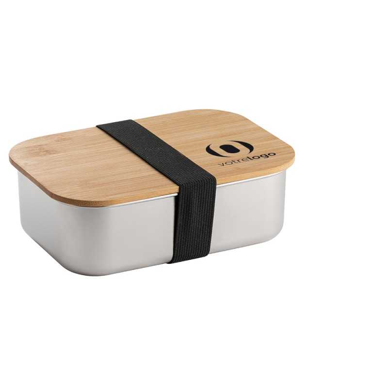 Lunch box publicitaire 800ml aluminium et bambou "Shino"