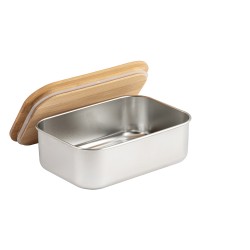 Lunch box publicitaire 800ml aluminium et bambou "Shino"