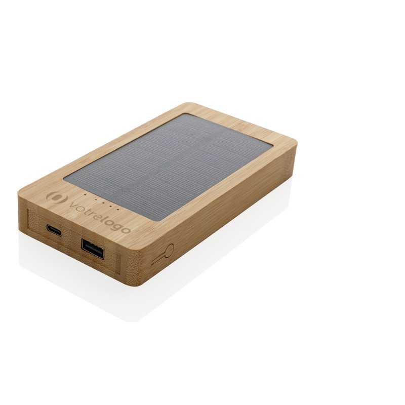 Batterie externe publicitaire solaire 10000 mAh "Bambou Sunwick"