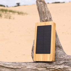 Batterie externe publicitaire solaire 10000 mAh "Bambou Sunwick"