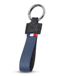 Porte-clés personnalisé en cuir recyclé "Nation"