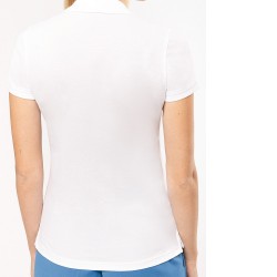 Polo personnalisable femme coton bio 180g blanc "Luna"