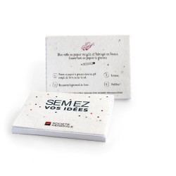 Bloc-notes personnalisé avec couverture à graines 100x75 mm "Meli"