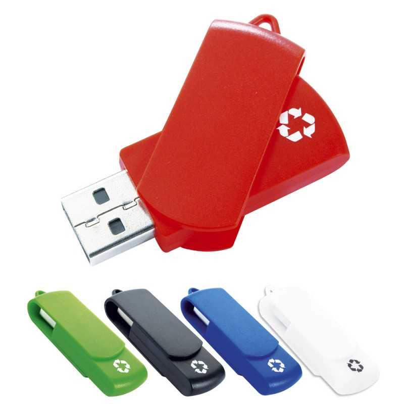 Clé USB en plastique recyclé publicitaire Recycloflash 1 Go
